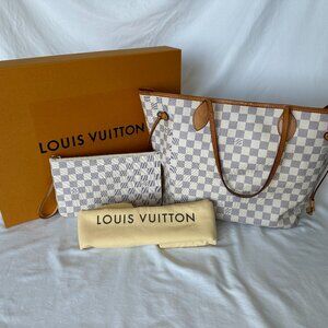 Louis Vuitton Neverfull NM MM Damier Azur - Guaranteed Authentic